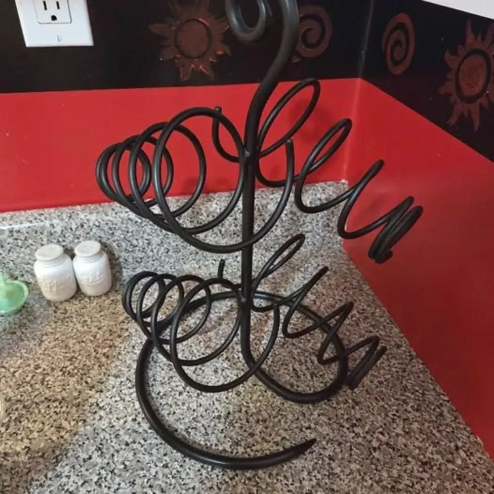 Wrought iron spiral wine rack